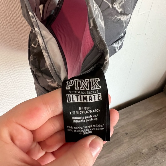 Victoria secret PINK Grey Camo Front zip Sports Bra - Picture 4 of 4